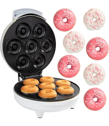 Havenix Mini Donut Maker Electric   7 Donut Capacity Non-Stick Doughnut Machine   Compact Home Donut Maker   Kids-Friendly Dessert Maker