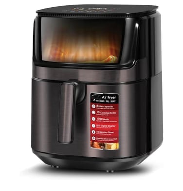 8L Digital Air Fryer &ndash; Large 6L Basket, 1700W Oil-Free Fryer with LED Display, 10 Cooking Presets, 360&deg; Hot Air, Easy-to-Use Window
