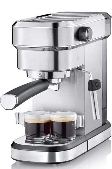 Espresso Coffee Machine 20 Bar with Milk Frother &ndash; 6 in 1 Capsule &amp; Ground Coffee Compatible (Nespresso &amp; Dolce Gusto), ULKA Pump, Stainless Steel Home Barista Maker