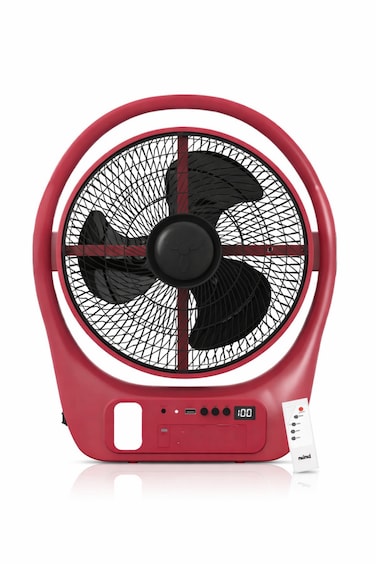 Portable Rechargeable Box Fan with Light   3 Speed Fan   90 LED Super Bright Emergency Lamp   Solar Powered