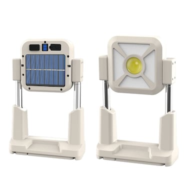Rechargeable LED Work Light with Solar Panel   Waterproof Hanging Camping Light   Power Bank   Night Work & Construction Use