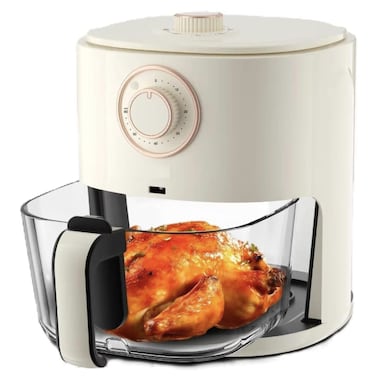 Powerful  Air Fryer with Glass Basket 4.2L &ndash; Oil-Free Smart Air Fryer for Roast, Grill, Bake, with Detachable Non-Stick Basket &amp; Adjustable Temperature Knob