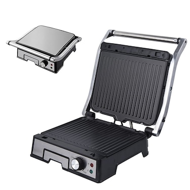 4 Slice Panini Press Grill Maker &ndash; Heavy Duty Non-Stick Electric Sandwich Grill with Floating Lid, Drip Tray &amp; Indicator Light
