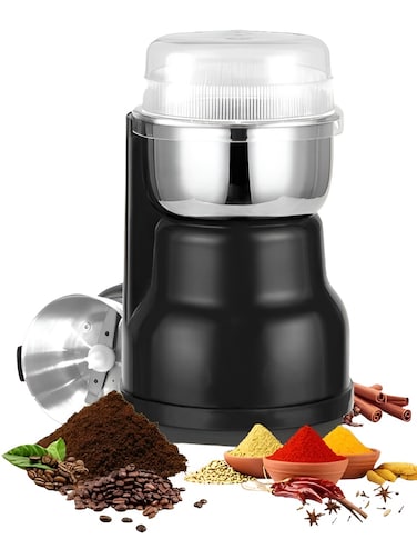 Electric Coffee Grinder   Spice Grinder 250W &ndash; 220ML Stainless Steel Blade Grinder with Copper Motor, Multi-Purpose Dry Masala Grinder, Low Noise