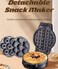 3 in 1 Detachable Snack Maker &ndash; Waffle Maker, Donut Maker &amp; Cartoon Cookie Maker with Non-Stick Plates, Easy Clean Breakfast &amp; Kids School Snack Machine