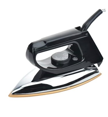Dry Iron 1200W &ndash; Aluminium Soleplate, Temperature Control for All Fabrics, Overheat Safety Protection, Power-On Indicator Black