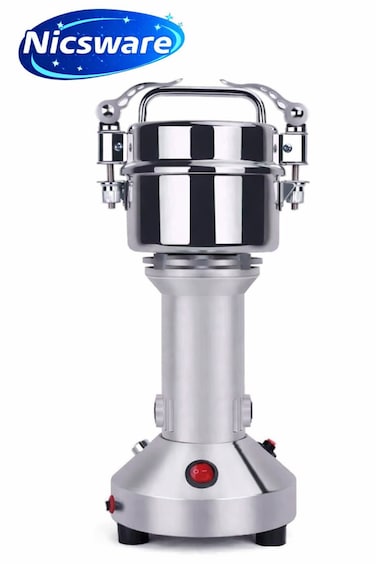 Nicsware Stainless Steel Heavy Duty Spice Grinder for Herbs, Spices & Grains 250ml Drum Bulge Cover for Fine Grinding Durable & Efficient Kitchen Tool
