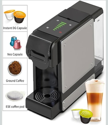 3 in 1 Multi Capsule Coffee Machine &ndash; Compatible with Nespresso, Dolce Gusto &amp; Ground Coffee, 19 Bar High Pressure Espresso Maker, Perfect Crema Extraction