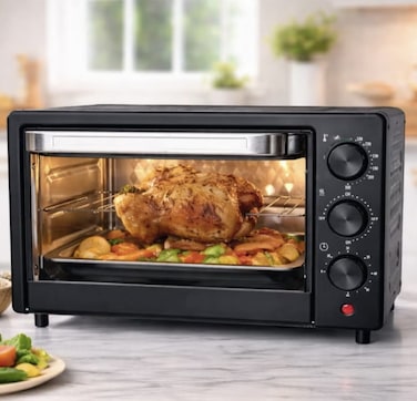 Silvonix 25L Multifunction Toaster Oven with Rotisserie   Electric Mini Oven with 60-Min Timer, Adjustable Temperature Control, Bake Grill Roast Toast