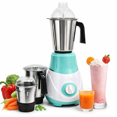 3 in 1 Heavy Duty Stainless Steel Blender   Powerful Motor Mixer Grinder with Stainless Steel Jar, Elegant Design, Made in India