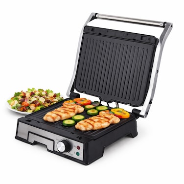 4 Slice Sandwich Grill &amp; Panini Maker &ndash; Non-Stick Plates, Cool Touch Handle, Floating Lid Press for Home Kitchen