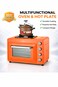 Vistanics 25L Compact Camping Gas Oven with Stove Top &ndash; Portable Outdoor Oven &amp; Burner Combo with Grill Rack &ndash; Travel Cooking Stove &ndash; Green