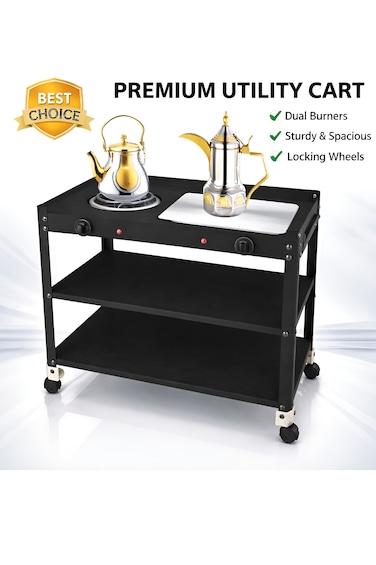 Nicsware Electric Coffee and Tea Heater 1250W Utility Cart Warmer, Large Heating Tray 65.2 x 37.2 x 9 cm, Portable Beverage Warmer for Coffee, Tea, Milk &amp; Food, Premium Electric Serving Heater