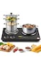 Double Burner Hot Plate Electric Cooker 2500W Coil Heating Stove, Portable Dual Burner Cooktop with Adjustable Temperature Control, Compact Electric Stove