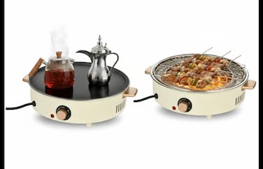 Nicsware Electric Multi-Purpose Grill 2-in-1 &ndash; Electric BBQ Grill &amp; Heating Tray, Non-Stick Indoor Grill for Meat, Steak, Chicken, Vegetables