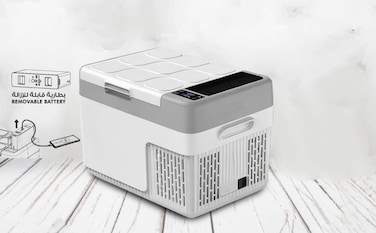 Nicsware 12L Portable Car Refrigerator with Compressor, 60W Fast Cooling Car Fridge Freezer with Removable Battery, 12V/24V Travel Cooler for Car, Truck, RV, Camping & Road Trips