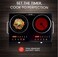 Digital Infrared Cooker Portable 2 Burner Infrared Stove Double Ring Infrared Cooker, Touch &amp; Knob Control, Tempered Glass Panel, Residual Heat Indicator, Stainless Steel Body Black