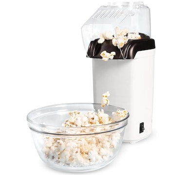 Hot Air Popcorn Maker Machine, Oil-Free Popcorn Popper, Electric Popcorn Machine with One-Touch Operation, Fast 3-Minute Popping, Compact & Portable for Home, Kids & Adults