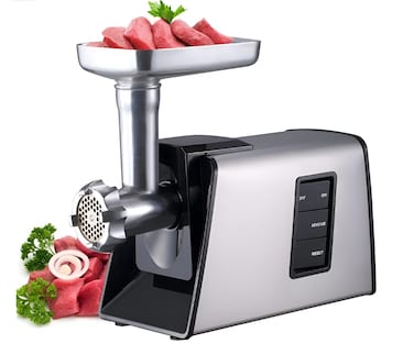 Electric Meat Grinder Heavy Duty Stainless Steel 1000W , Meat Mincer with Sausage Stuffer, Kubbe Attachment &amp; Grinding Plates for Home &amp; Commercial Kitchen
