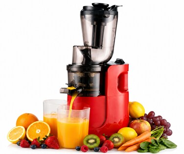 Homotronics Slow Masticating Juicer, Cold Press, Wide Chute, Quiet Motor, BPA-Free, High Juice Yield