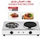 Double Electric Stove 2000W, Portable Dual Burner Hot Plate with Spiral &amp; Solid Cast Iron Plates, Adjustable Temperature, Electric Cooktop for Home, Kitchen, Camping &amp; Travel