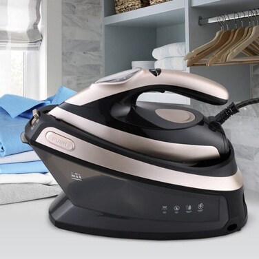 2400W Steam Generator Iron with 1.5L Water Tank, Professional Steam Station, Stainless Steel Soleplate, Fast Heating, Auto-Clean System, Safety Lock, Heavy Duty Garment Steamer Iron