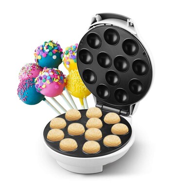 12 Slot Electric Cake Pop & Donut Maker, Non-Stick Mini Donut Maker Machine with Power & Ready Indicator,  Portable Baking Maker for Parties, Birthday & Home Use