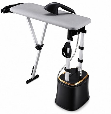 Professional Stand Garment Steamer with XL Ironing Board, 2L Large Water Tank, Dual Pole Support, Fast Heat-Up Fabric Steamer for Clothes, Curtains &amp; Upholstery