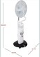 16&rdquo; Rechargeable Stand Fan with LED Light &amp; Mist Spray &ndash; 60H Long Battery Life, Adjustable Height, Wide Oscillation Portable Cooling Fan for Home, Office &amp; Outdoor Use