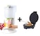 Bundle 2 in 1 Homemade Ice Cream & Waffle Cone Maker Set, 1L Electric Ice Cream Machine with Freezing Bowl + 1200W Nonstick Waffle Cone  Maker for Frozen Desserts and Crispy Cones