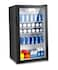 90L Beverage Fridge with Glass Door, Compact Cooler, 55W Low Power, Adjustable Shelves