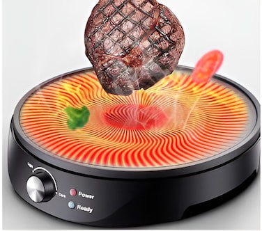Electric Non-Stick Dosa Maker 1000W Pancake &amp; Crepe Maker with Adjustable Temperature, Omelette Maker Hot Plate with Utensils Included &ndash; Black