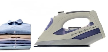 Electric Steam Iron 2000W – Ceramic Coated Non-Stick Soleplate with Steam, Spray & Dry Functions, Anti-Drip Protection & 160ml Water Tank