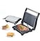 2 in 1 Grill Maker & Sandwich Maker Panini Press Grill, 750W Heating Power, Non-Stick Plates, Cool-Touch Handle, Power Indicator Light, White & Black