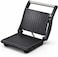 2 in 1 Grill Maker & Sandwich Maker Panini Press Grill, 750W Heating Power, Non-Stick Plates, Cool-Touch Handle, Power Indicator Light, White & Black
