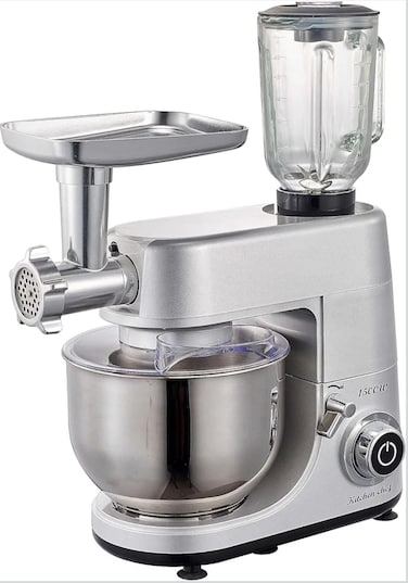 Multifunction 3 in 1 Stand Mixer & Food Processor – 7L Stainless Steel Mixing Bowl, 1.5L Blender Juicer, 6 Speed Electric Kitchen Machine for Dough, Cake & Smoothies