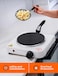 Portable Single Hot Plate Electric Burner – 1000W Cast Iron Heating Plate with Adjustable Thermostat, Overheat Protection & Indicator Light, White