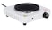 Portable Single Hot Plate Electric Burner – 1000W Cast Iron Heating Plate with Adjustable Thermostat, Overheat Protection & Indicator Light, White