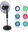 16 Inch Stand Fan with 90 Degree Oscillation, Multi Speed Function, 40W Motor, Dual Frequency, 3 Blade Air Vortex Technology Pedestal Fan, Black