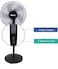 16 Inch Stand Fan with 90 Degree Oscillation, Multi Speed Function, 40W Motor, Dual Frequency, 3 Blade Air Vortex Technology Pedestal Fan, Black
