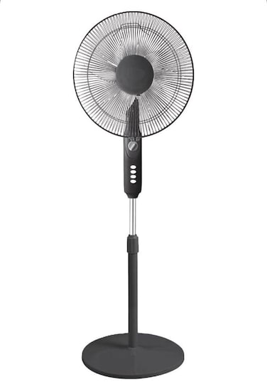16 Inch Stand Fan with 90 Degree Oscillation, Multi Speed Function, 40W Motor, Dual Frequency, 3 Blade Air Vortex Technology Pedestal Fan, Black