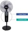 Stand Fan 16 Inch, 3 Blade Oscillating Fan with Multi Speed Settings, 40W Dual Frequency Motor, Elegant Grill Design, Adjustable Cooling Fan, Black