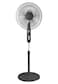Stand Fan 16 Inch, 3 Blade Oscillating Fan with Multi Speed Settings, 40W Dual Frequency Motor, Elegant Grill Design, Adjustable Cooling Fan, Black