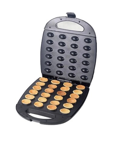 Electric Nutty Maker Machine 24 Cavity, Non Stick Nut Cake Maker with Temperature Control, Cool Touch Handle, Snack Maker, Black