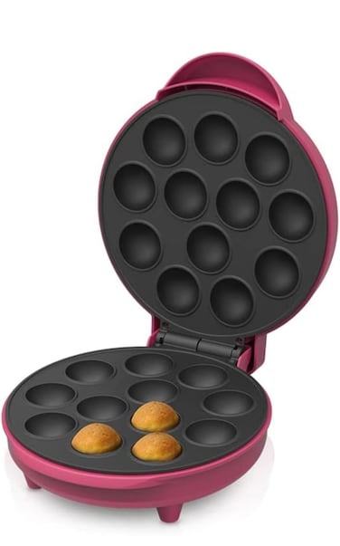 Electric Cake Pop Maker 12 Slots, Non Stick Donut & Pancake Maker, Mini Treat Baking Machine for Home Kitchen & Parties