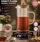 1L Borosilicate Glass Teapot, Direct Flame Safe Tea Pot with Natural Bamboo Lid and Infuser Filter, BPA-Free Heat Resistant Eco-Friendly Teapot for Herbal Tea, Loose Tea and Hot Beverages