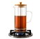1L Borosilicate Glass Teapot, Direct Flame Safe Tea Pot with Natural Bamboo Lid and Infuser Filter, BPA-Free Heat Resistant Eco-Friendly Teapot for Herbal Tea, Loose Tea and Hot Beverages
