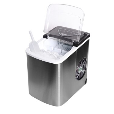 12KG/24H Heavy Duty Ice Maker Machine, Stainless Steel Countertop Ice Maker with LED Display, Removable Ice Basket, 2 Ice Cube Sizes, Fast Ice Production for Home, Office, Bar & Commercial Use