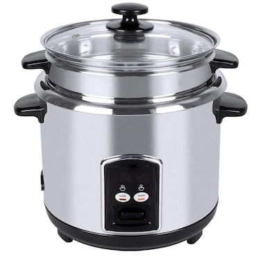 Rice Cooker, Stainless Steel, 2.8 Litres, NRC280S, Tempered Glass Lid
