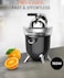 Stainless Steel Manual Citrus Juicer with 2 Interchangeable Cones, Heavy-Duty Orange Lemon Lime Squeezer, BPA-Free Juicer with Anti-Drip Spout, Easy to Clean Fruit Press for Home Kitchen
